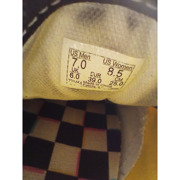 Rare Vans Off The Wall Old Skool Chex Skate Multi-Color Lace Up Shoes M 7, W 8.5 - Picture 7 of 11